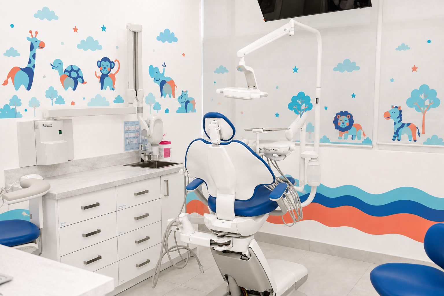Our bright, kid-friendly treatment room